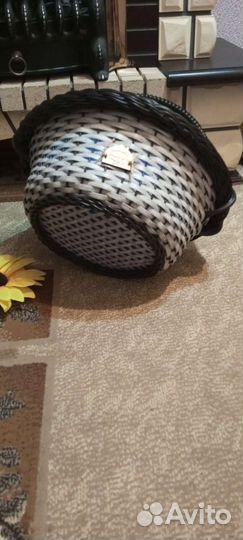 Кашпо - корзина из искусственного ротанга