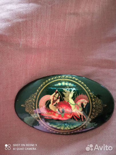 Винтажная брошь СССР, Мстёра, Тройка