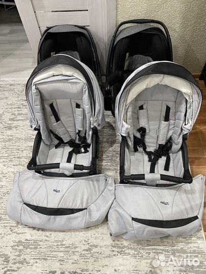 Коляска 3 в 1 для двойни и погодок