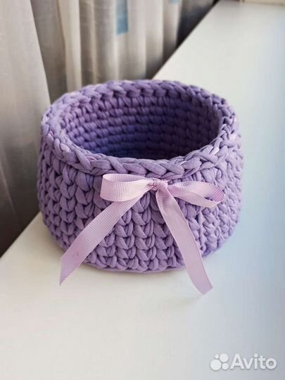 Интерьерные корзинки из трикотажной пряжи