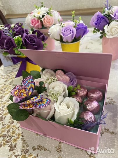 Букет из мыльных роз