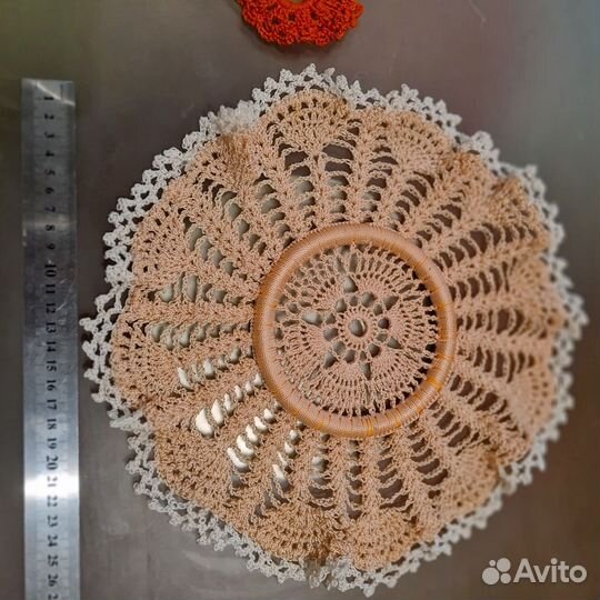 Вязаная ажурная наволочка и салфетки