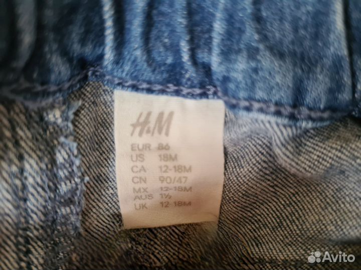 Джинсы H&M для девочки 86 р (12-18 мес)