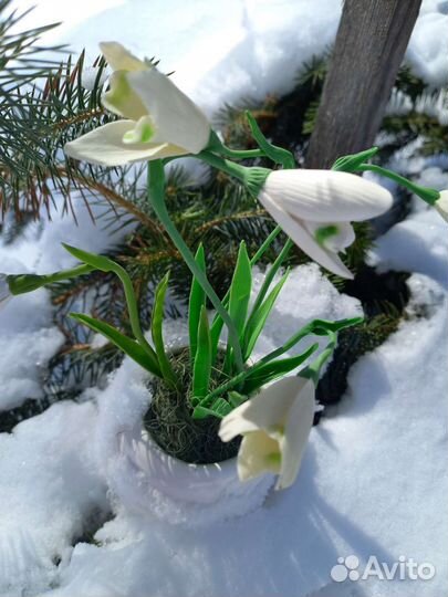 Цветы Подснежники из полимерной глины