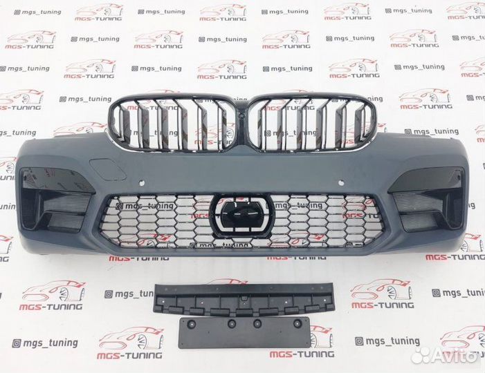 Бампер с решеткой на 5 Series g30 2020+ M5 Style