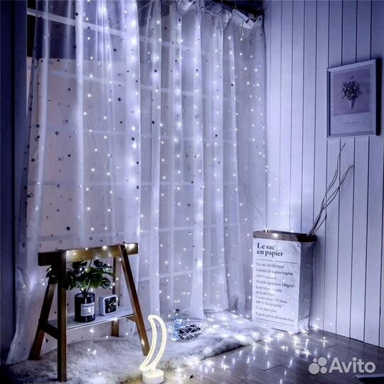 Гирлянда занавес штора 1.8х1.8