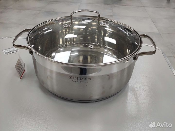 Кастрюля Zeidan со стеклянной крышкой 9,2 л