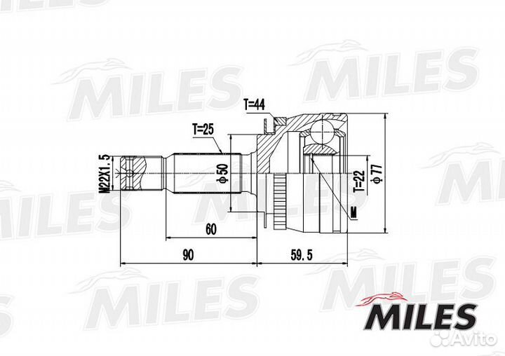 Шрус KIA cerato 1.6 04-09 нар. +ABS