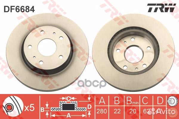 Тормозной диск DF6684 TRW
