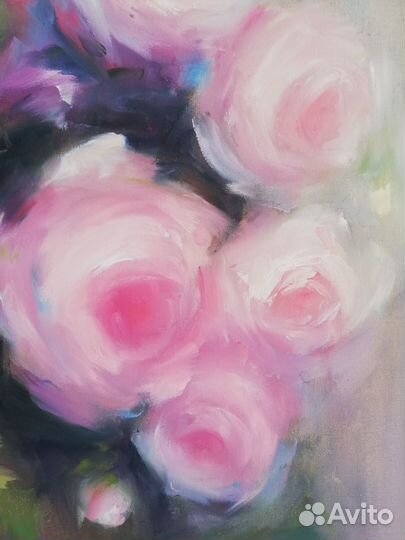 Картина маслом Розы 40*50 см подрамник