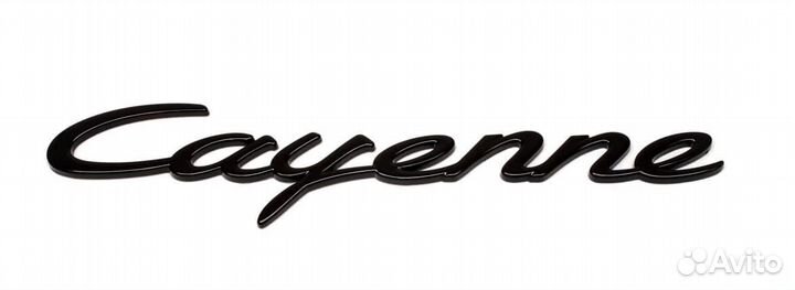 Надпись Cayenne на багажник черный глянец оригин