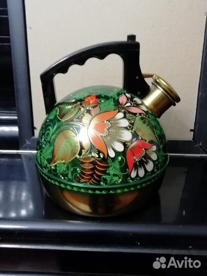 Чайник со свистком. Хохломская роспись.СССР