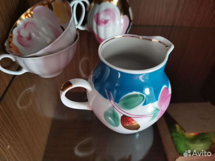 Чашки и молочник СССР. Дулево