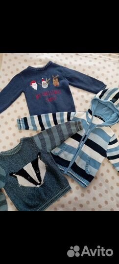 Рубашки кофты джинсы на мальчика пакетом 3-4 года
