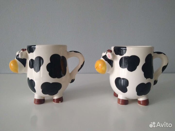 Посуда. Керамика. Кружки-коровки. Для чая и какао