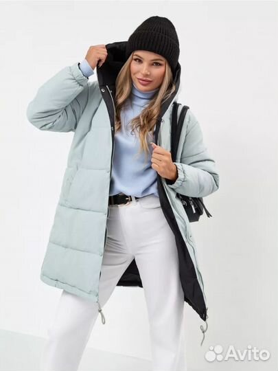 Зимняя куртка пуховик женская двухсторонняя