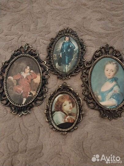 Картины на ткани, шелкография,в бронзовых рамках