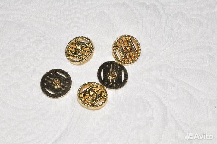 Пуговицы металл золото Chanel 16 мм