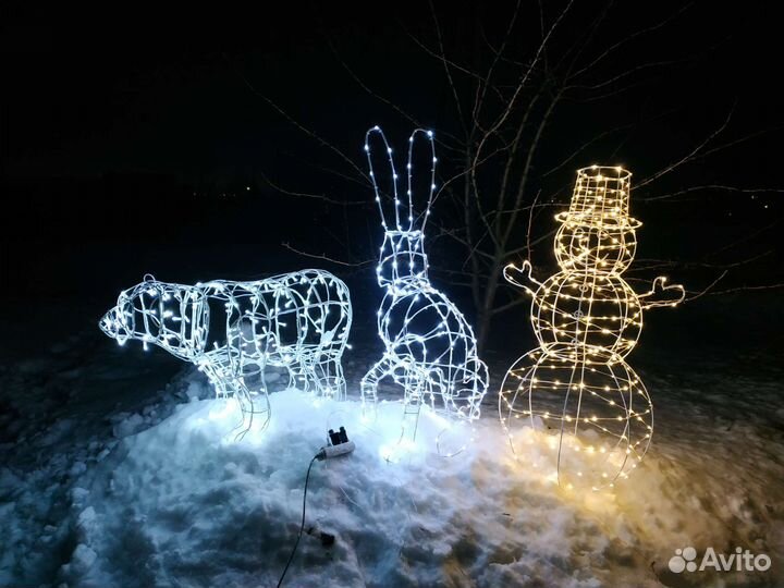 Садовая Световая фигура медведь