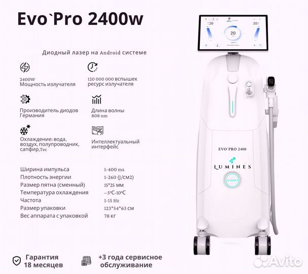 Диодный лазер Лю'Минес Evo’Pro 2400вт