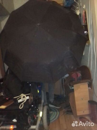 Зонт черный автомат и зонт трость большой