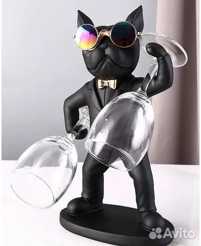Статуэтка держатель для бокалов французкий бульдог