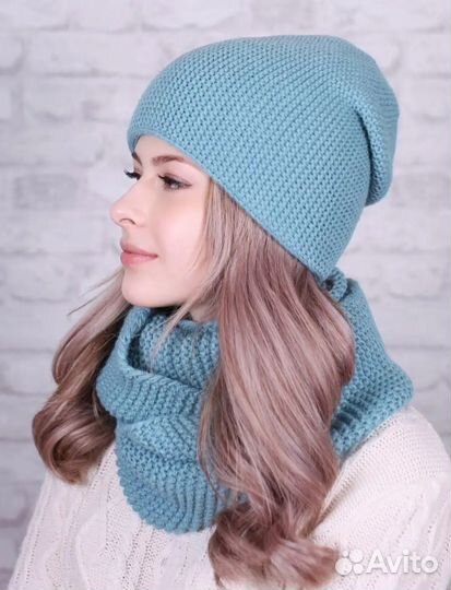Комплект шапка и снуд женский новый