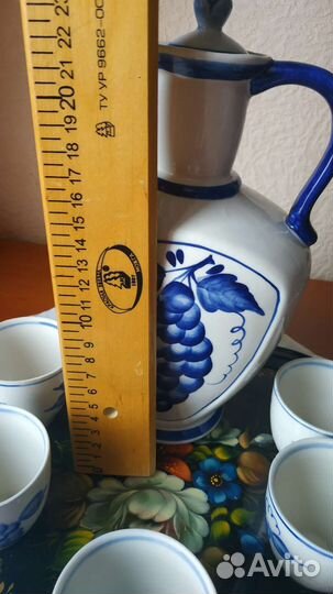 Кувшин гжель с пиалами