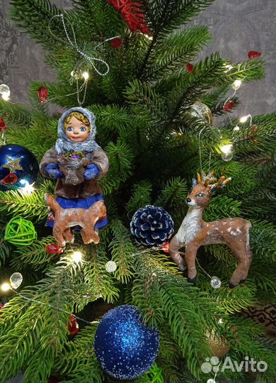 Елочные ватные игрушки 