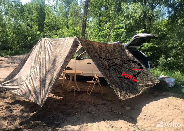Тент палатка автомобильная маркиза цвет лес