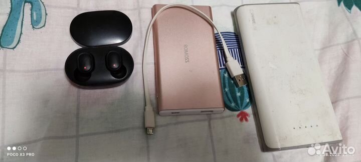 Power bank, наушники