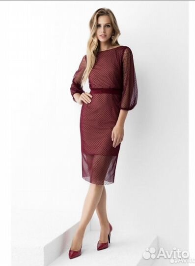 Вечернее праздничное платье emse 42-44 бордовое