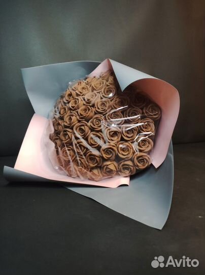 Розы из Молочного Шоколада - 51 шт в Букете