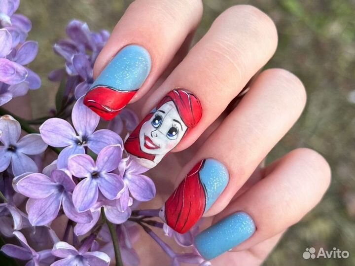 Маникюр, ручная роспись, моделирование