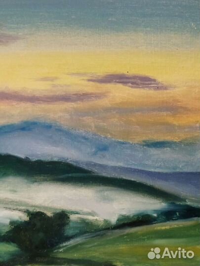 Картина маслом горный пейзаж альпийские горы