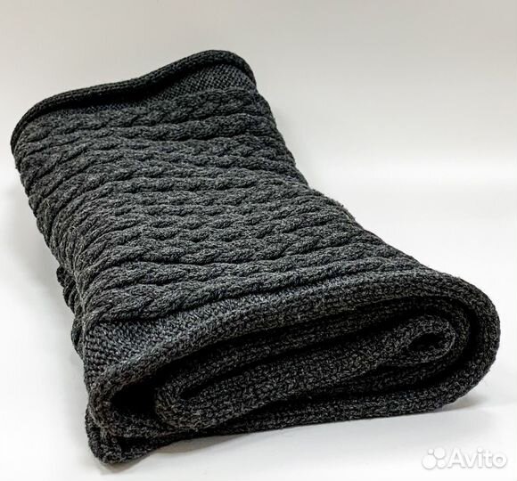 Шарф-снуд шерстяной, вязаный, женский