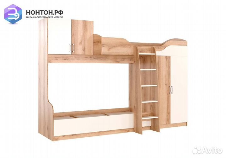 Двухъярусная кровать Рио 1 дуб делано / белый