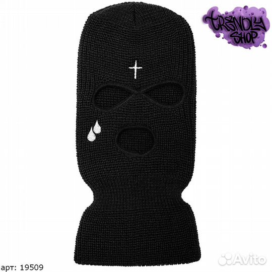 Черные балаклавы с надписями-тату