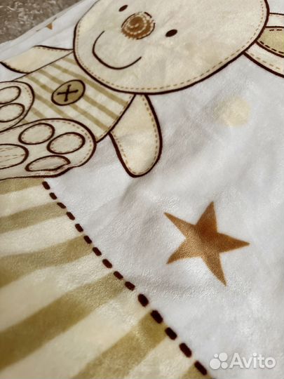 Плед одеяло детское и мишка подарок на выписку