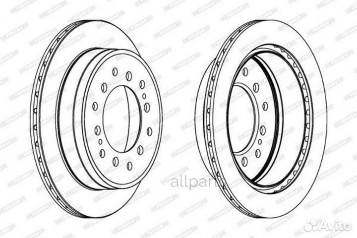 Ferodo DDF1743C Диск торм. задн. вент.312x18 6 отв