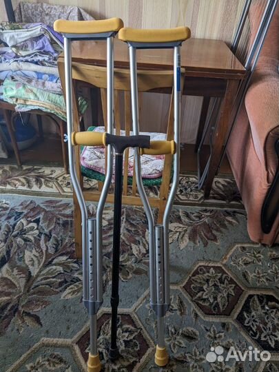 Стул туалет для инвалидов, костыли