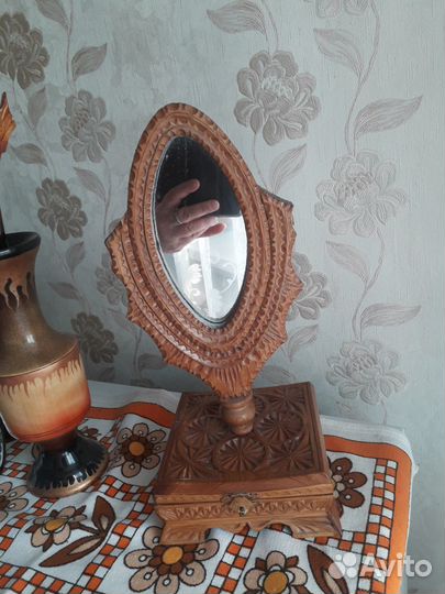 Шкатулка с зеркалом дерево ручная работа