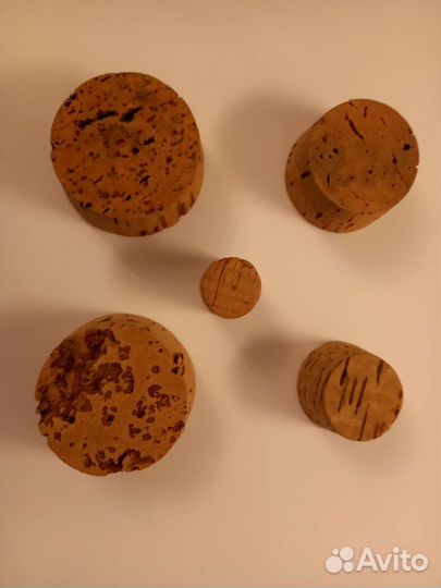 Набор корковых пробок 5 шт из коры пробкового дуба