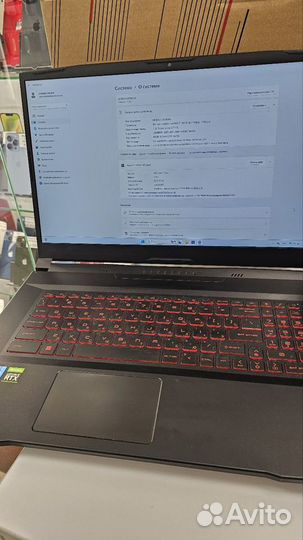 MSI Katana GF76, i7 11800H, 8/512 gb, RTX 3050