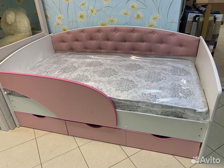 Детская кровать Алиса с мягкой спинкой