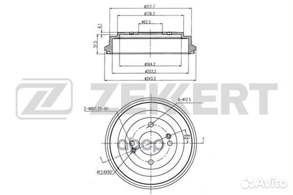 Барабан торм. зад. Hyundai Accent III 05- i10