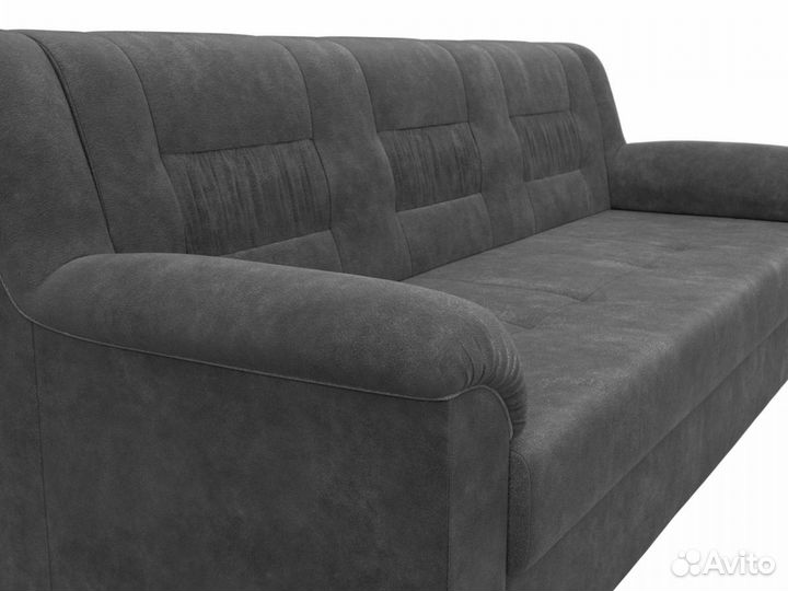 Диван прямой Карелия, велюр, brut 16 темно-серый