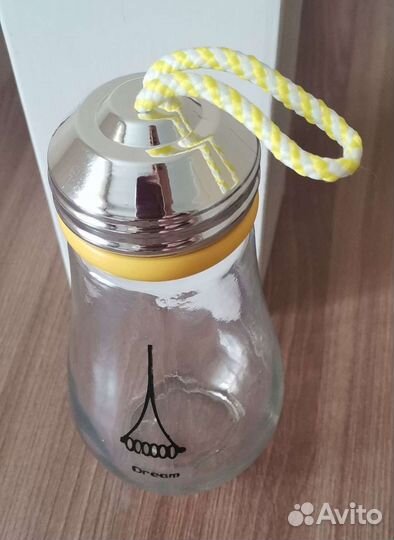 Бутылка для воды стеклянная