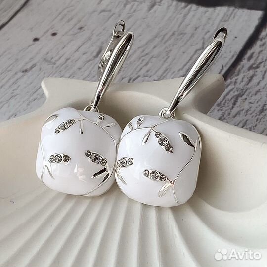 Серьги эмаль premium