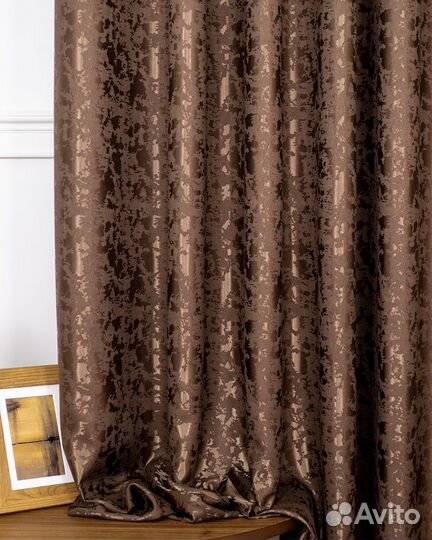 Портьеры рогожка Версаль Шоколад шторы занавески